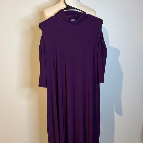 Clara Sun Woo Deep Purple Long Sleeve Dress - Picture 1 of 3